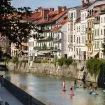 Stand up paddling in Ljubljana Old Town