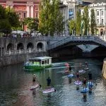 SUP in the old town of Ljubljana